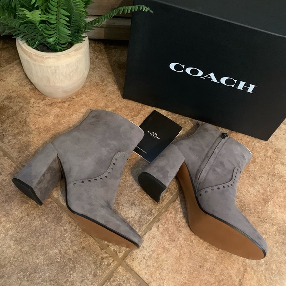 Coach Farrah Grey Suede Booties - Picture 3 of 9